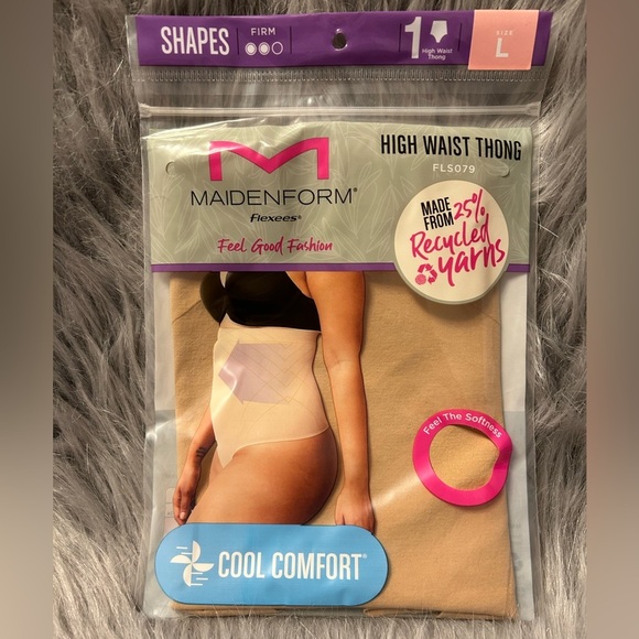 Maidenform Flexees Shapewear‎ Womens Size Large High Waist Thong Soft Seamless - Picture 1 of 5